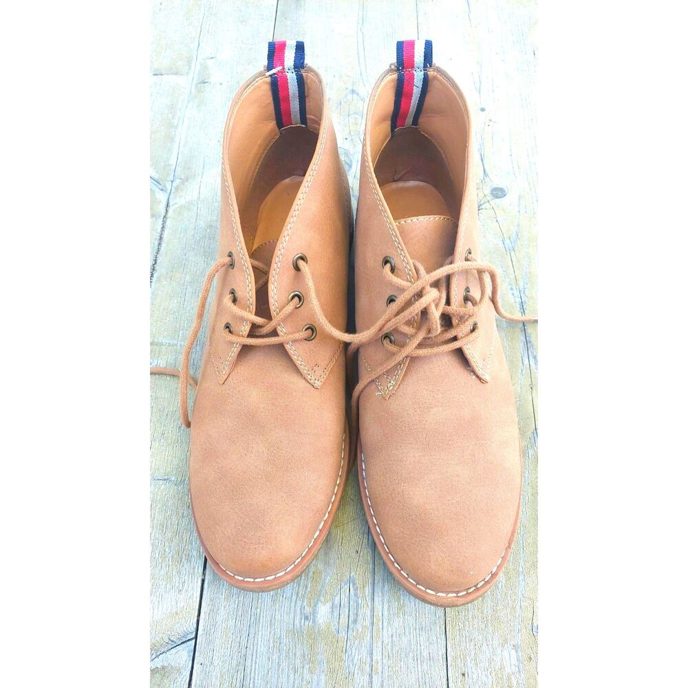 Tommy Hilfiger Tan Chukka Boots Women’s 8M Lace Up Ankle Boots Faux Leather